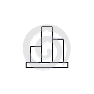 Graph chart, statistic diagram thin line icon. Linear vector symbol