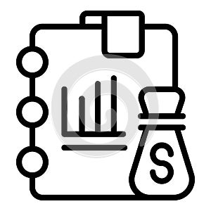 Graph collateral icon outline vector. Marketing loan