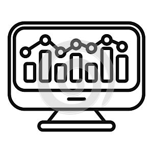 Graph computer chart icon outline vector. Online boost