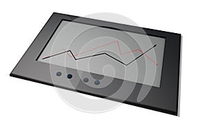Graph on computer tablet