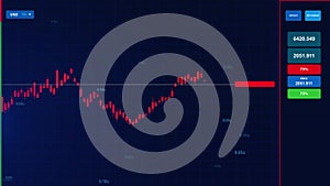 Graph of crypto currency online. Quotes of eth and btc at stock exchange Background.