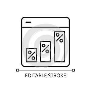 Graph in data analytics linear icon