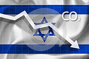 Graph of decline level of air pollution with carbon dioxide  in Israel.  Ecological concept