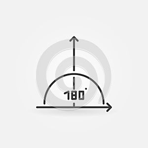 Graph with 180 degrees Angle outline vector concept icon