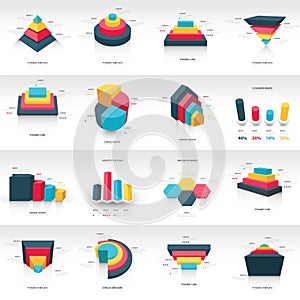 Graph design 3d info graphic template