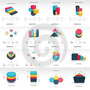 Graph design 3d info graphic template