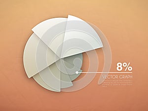 Graph diagram. vector pie chart