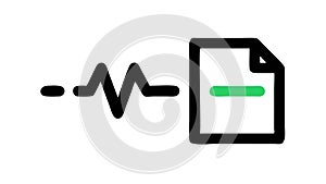 Graph on document icon representing data chart analysis , vector design Generative AI
