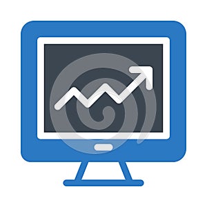 Graph glyph color flat vector icon