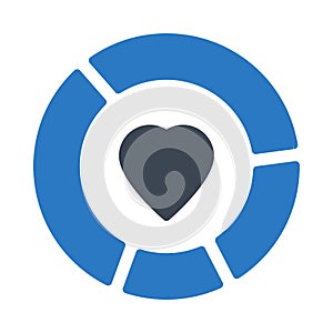 Graph glyph colour vector  icon