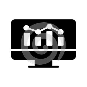 Graph glyph flat vector icon