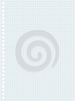 Graph grid notebook squared paper with copy space.White sheet of notebook in a cage. Object, note