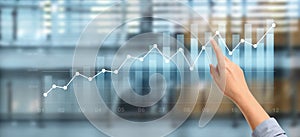 graph growth and increase of chart positive indicators