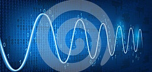 Graph harmonic damped oscillations  on binary code background