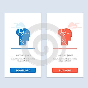 Graph, Head, Mind, Thinking  Blue and Red Download and Buy Now web Widget Card Template
