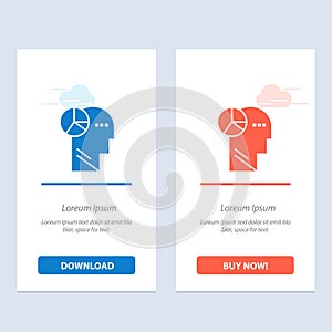 Graph, Head, Mind, Thinking  Blue and Red Download and Buy Now web Widget Card Template