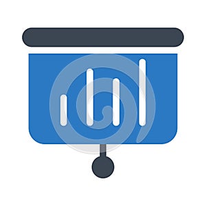 Graph glyph colour vector icon