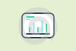 Graph icon. icon related to UI elements. suitable for web site, app, user interfaces,element, printable etc. flat line icon style