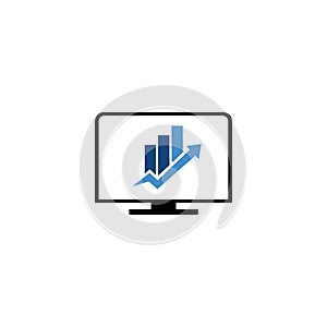 Graph Icon in trendy flat style. business graph