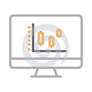 Graph vector color line  icon