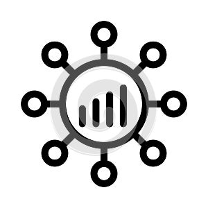 Graph vector. thin line icon