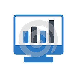 Graph vector glyph  colour icon
