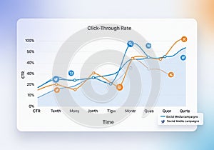 Graph illustrates the Click-Through Rate (CTR)
