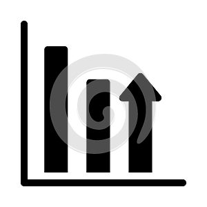 Graph increase vector glyph flat icon