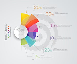 Graph infographics design vector and business icons