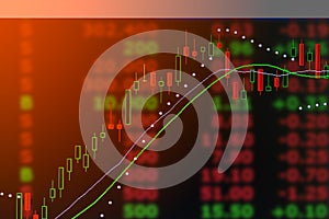 Graph of investment stock candle market chart