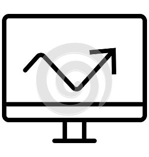 Graph Isolated Line Vector Icon that can be easily modified or edited.