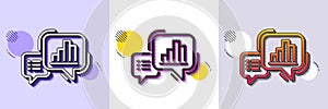 Graph line icon. Column chart sign. Halftone dotted pattern. Vector