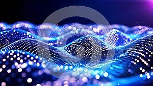 Graph of lines and points in space. Background of data network connection. Rendering in 3D.