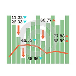 Graph with numbers on a white background