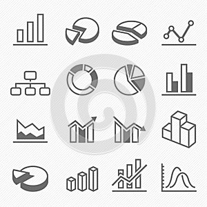 Graph outline stroke symbol icons