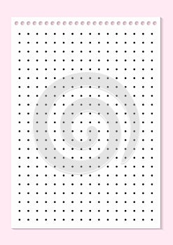 Graph paper. Printable dotted grid paper on white background. Geometric abstract dotted transparent illustration with