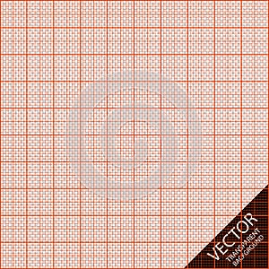 Graph Paper - Seamless Pattern Over Transparent Background - Vector Illustration