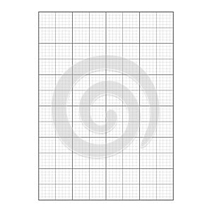 Graph paper sheet. Blue grid. White background. Vector illustration.