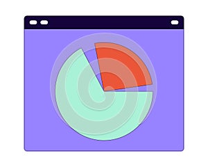 Graph pie chart webpage 2D linear cartoon object
