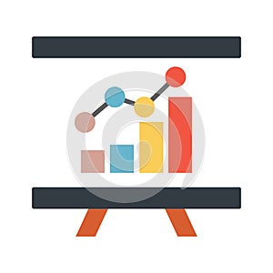 Graph presentation Color Vector Icon which can easily modify or edit