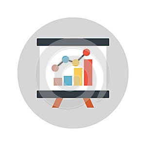 Graph presentation Color Vector Icon which can easily modify or edit