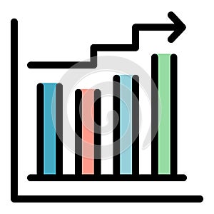 Graph property investments icon color outline vector