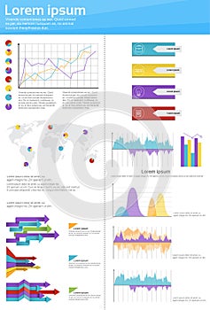 Graph Set Finance Diagram Infographic Icon Financial Business Chart