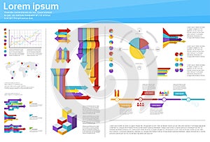 Graph Set Finance Diagram Infographic Icon Financial Business Chart