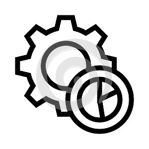 Graph Setting vector line icon