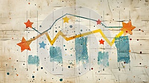 A graph showing customer satisfaction ratings increasing over time representing the companys dedication to continuously