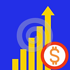 A graph showing growing dollar rates high