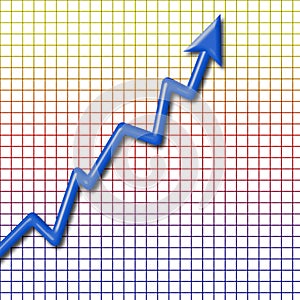 Graph shows rise. Financial info graph