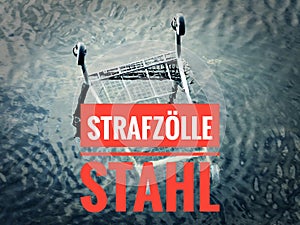 Graph with a statistic on the current metal prices with in german StrafzÃÂ¶lle Stahl in english punitive tariff steel photo