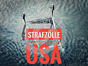 Graph with a statistic on the current metal prices with in german StrafzÃ¶lle USA in english punitive tariff USA